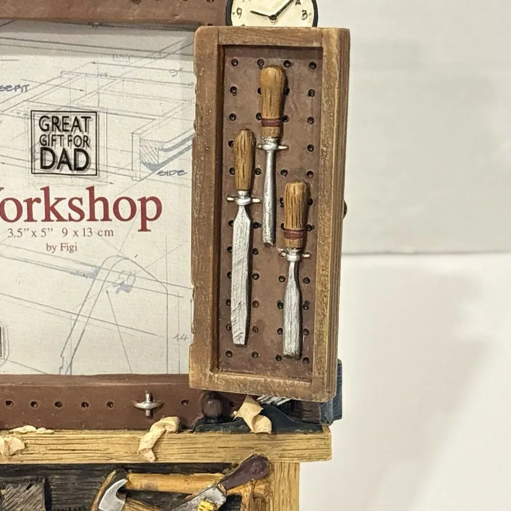 FIGI 3D Photo Frame NIB WorkShop PFH-WO-301 Saw Hammer Paint Brush Vice 3.5”x5”